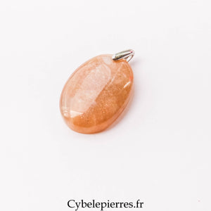 Pendentif Pierre de Lune Pêche – ovale 3 cm | Douceur émotionnelle & intuition