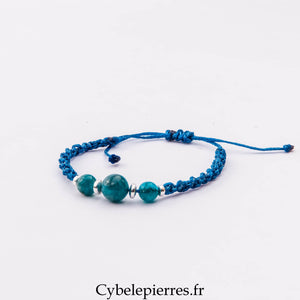 Bracelet Micro Macramé – Apatite Bleue (6 mm) | Communication, Motivation et Clarté