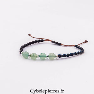 Bracelet Micro Macramé – Aventurine Verte (6 mm) | Chance, Sérénité et Optimisme