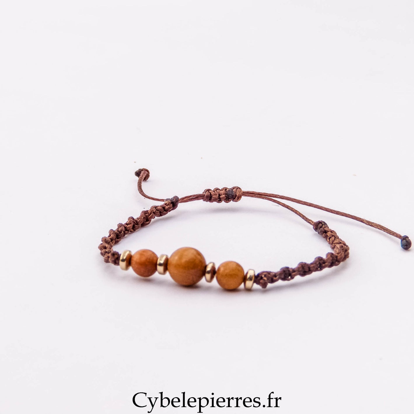 Bracelet Micro Macramé – Bois de Cerisier (6 mm) | Nature, Équilibre et Simplicité