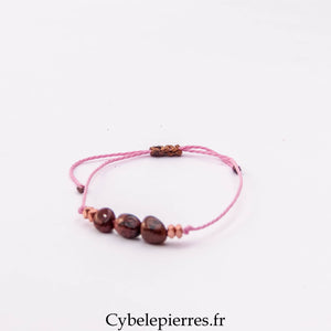 Bracelet Réglable Minimaliste – Obsidienne Acajou (6 mm) | Protection, Ancrage et Stabilité