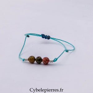 Bracelet Réglable Minimaliste – Unakite (6 mm) | Équilibre, Bienveillance et Harmonie
