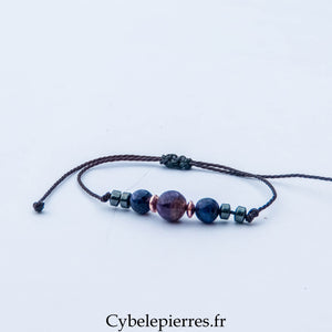 Bracelet Réglable Minimaliste – Charoïte (6 mm et 8 mm) | Sérénité, Transformation et Confiance