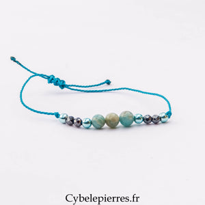 Bracelet Réglable Minimaliste – Amazonite (6 mm) | Douceur, Expression et Sérénité