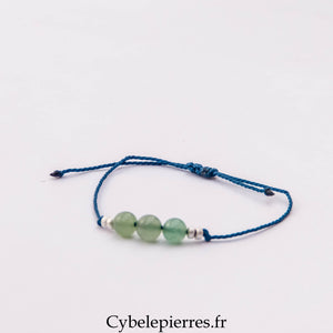 Bracelet Réglable Minimaliste – Aventurine Verte (6 mm) | Chance, Bien-être et Confiance