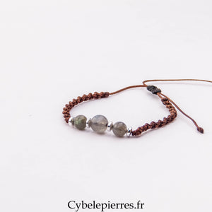 Bracelet Micro Macramé – Labradorite (6 mm) | Protection, Intuition et Créativité