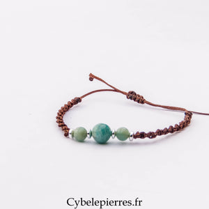 Bracelet Micro Macramé – Amazonite (6 mm) | Douceur, Sérénité et Communication