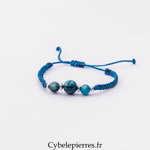 Bracelet Micro Macramé – Cyanite (6 mm) | Clarté, Sérénité et Expression