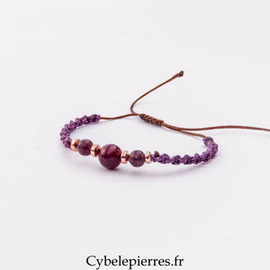 Bracelet Micro Macramé – Lépidolite (6 mm) | Sérénité, Équilibre et Détente