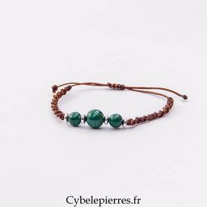 Bracelet Micro Macramé – Malachite (6 mm) | Confiance, Transformation et Protection