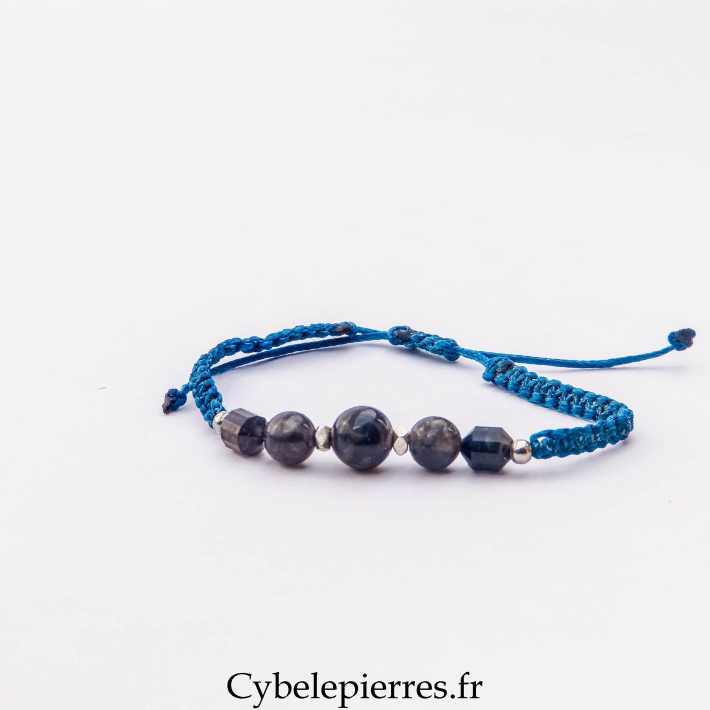 Bracelet Micro Macramé – Iolite (6 mm) | Intuition, Vision et Clarté