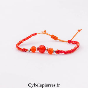 Bracelet Micro Macramé – Cornaline (6 mm) | Vitalité, Joie et Créativité