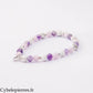 Bracelet améthyste, kunzite et Howlite 6mm - 19cm