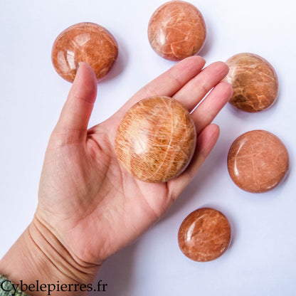 Galet Pierre de Lune Orange – 56 à 123 g | Pierre naturelle d’intuition et de vitalité – Inde