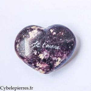 Cœur Lépidolite – 144 à 182 g | Pierre naturelle d’apaisement et de tendresse