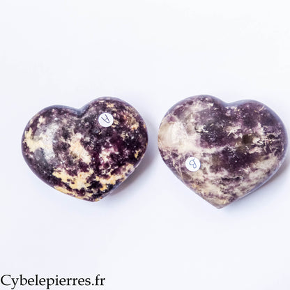 Cœur Lépidolite – 144 à 182 g | Pierre naturelle d’apaisement et de tendresse