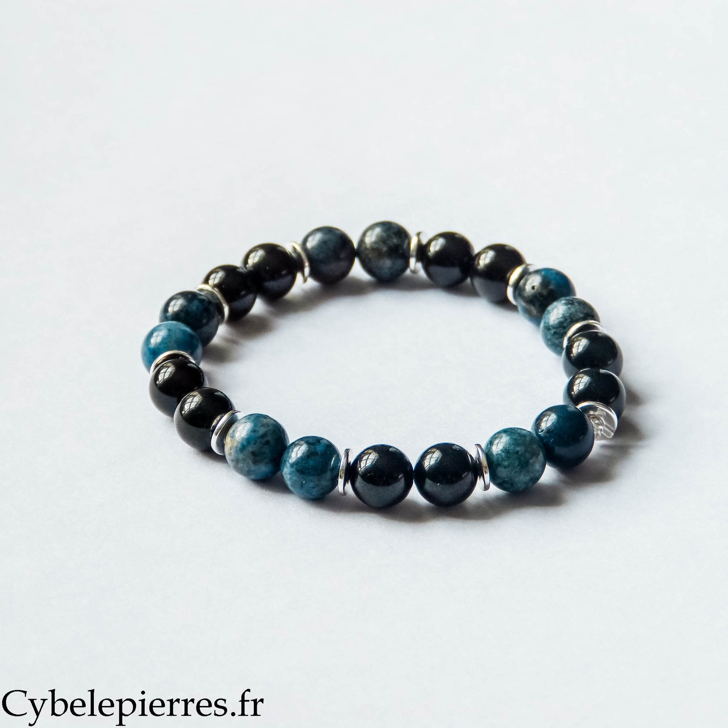 Bracelet Déblocage et Franchise – Dumortièrite et Tourmaline (8 mm) – 18 cm | Clarté et Ancrage
