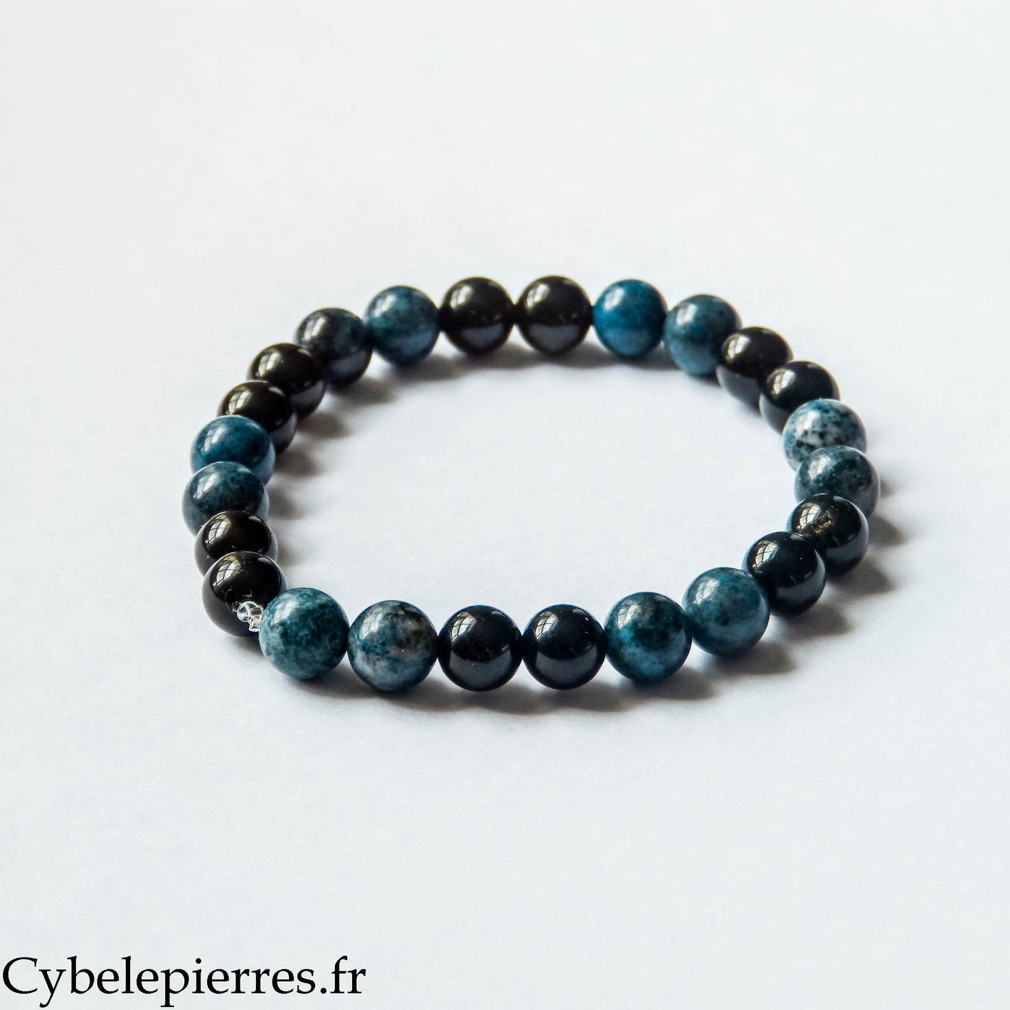Bracelet Homme Aruru – Obsidienne dorée et Dumortièrite (8 mm) – 19 cm | Ancrage et Lucidité