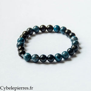 Bracelet Homme Aruru – Obsidienne dorée et Dumortièrite (8 mm) – 19 cm | Ancrage et Lucidité