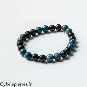 Bracelet Homme Aruru – Obsidienne dorée et Dumortièrite (8 mm) – 19 cm | Ancrage et Lucidité