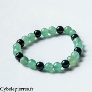 Bracelet Tristesse – Aventurine verte et Spinelle (8 mm) – 19 cm | Apaisement et Recentrage