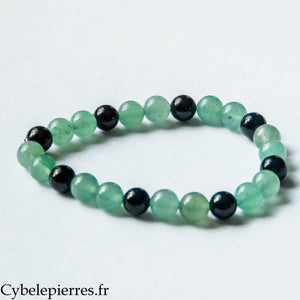 Bracelet Tristesse – Aventurine verte et Spinelle (8 mm) – 19 cm | Apaisement et Recentrage