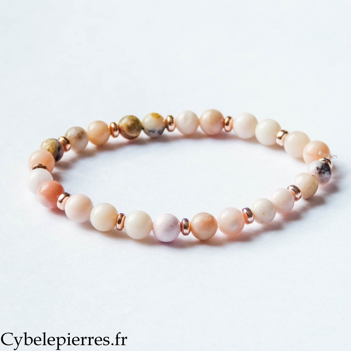 Bracelet Opale Rose (6mm) – 18 cm | Éveil & Apaisement