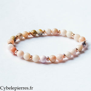 Bracelet Opale Rose (6mm) – 18 cm | Éveil & Apaisement