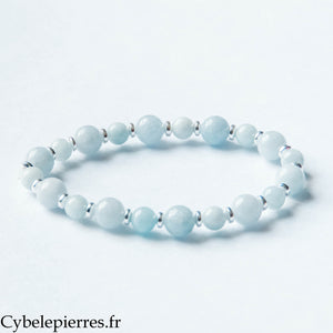 Bracelet Calme – Aigue-marine (6 et 8 mm) – 18 cm | Apaisement et Fluidité