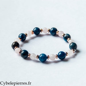 Bracelet Cupidon – Sodalite & Quartz Rose (6 mm & 8 mm) - 17 cm | Confiance et Douceur
