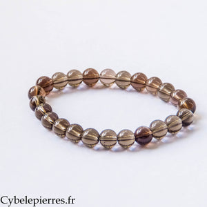 Bracelet Quartz fumé (8 mm) – 17 cm | Ancrage et Recentrage