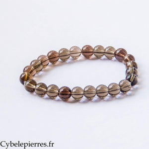 Bracelet Quartz fumé (8 mm) – 17 cm | Ancrage et Recentrage