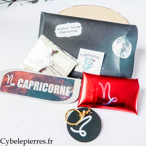 Coffret astrologique Capricorne – bracelet en pierres naturelles & accessoires