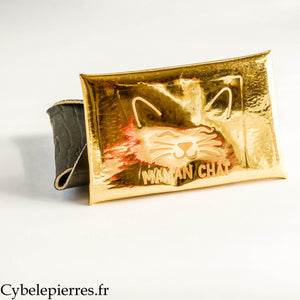 Pochette Dorée avec texte  (Format S : Taille 9cm x 6cm)