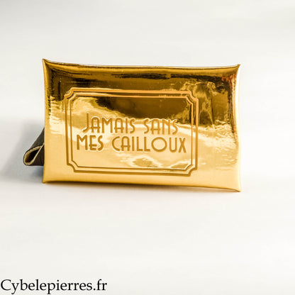 Pochette Dorée avec texte  (Format S : Taille 9cm x 6cm)