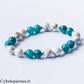 Bracelet Achlae – Apatite & Howlite (8 mm) - 18 cm | Clarté Mentale et Communication