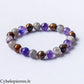 Bracelet Œil de Tigre, Labradorite et Améthyste (8mm) - 18cm | Protection et Intuition