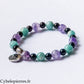 1- Bracelet Poissons - Améthyste, Amazonite et Tourmaline (6 et 8mm) | Intuition et Apaisement