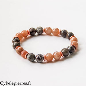 Bracelet Thia – Yooperlite et Pierre de Soleil (8 mm) – 17 cm | Protection et Vitalité