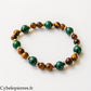 Bracelet Élan – Malachite et Œil de Tigre (8 et 6 mm) – 17 cm | Protection et Détermination