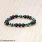 Bracelet Transition – Malachite et Pierre de lave (8 mm) – 20 cm | Changement et Ancrage