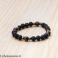 Bracelet Instinct – Pierre de lave et Oeil de tigre (8 mm) – 19 cm | Protection et Assurance