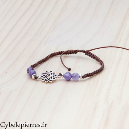 Bracelet Chakra Coronal - Améthyste (réglable)
