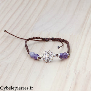 Bracelet Chakra Coronal - Améthyste (réglable)