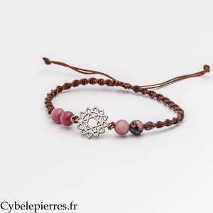 Bracelet Chakra Cœur - Rhodonite Réglable | Harmonie et Douceur