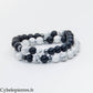 Duo Équilibre – Howlite et Onyx (8 mm) – 18-19 cm | Dualité et Harmonie
