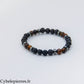 Bracelet Chakra Plexus Solaire – Pierre de Lave et Œil de Tigre (6 mm) – 17 cm | Confiance et Force Intérieure