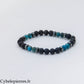 Bracelet Chakra du Troisième Œil – Pierre de Lave et Apatite Bleue (6 mm) – 17 cm | Clarté Mentale et Intuition
