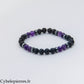Bracelet Chakra Coronal – Pierre de Lave et Améthyste (6 mm) – 17 cm | Harmonie Globale et Inspiration