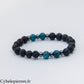 Bracelet Impulsion – Pierre de lave et Apatite bleue (8 mm) – 19 cm | Énergie et Expression